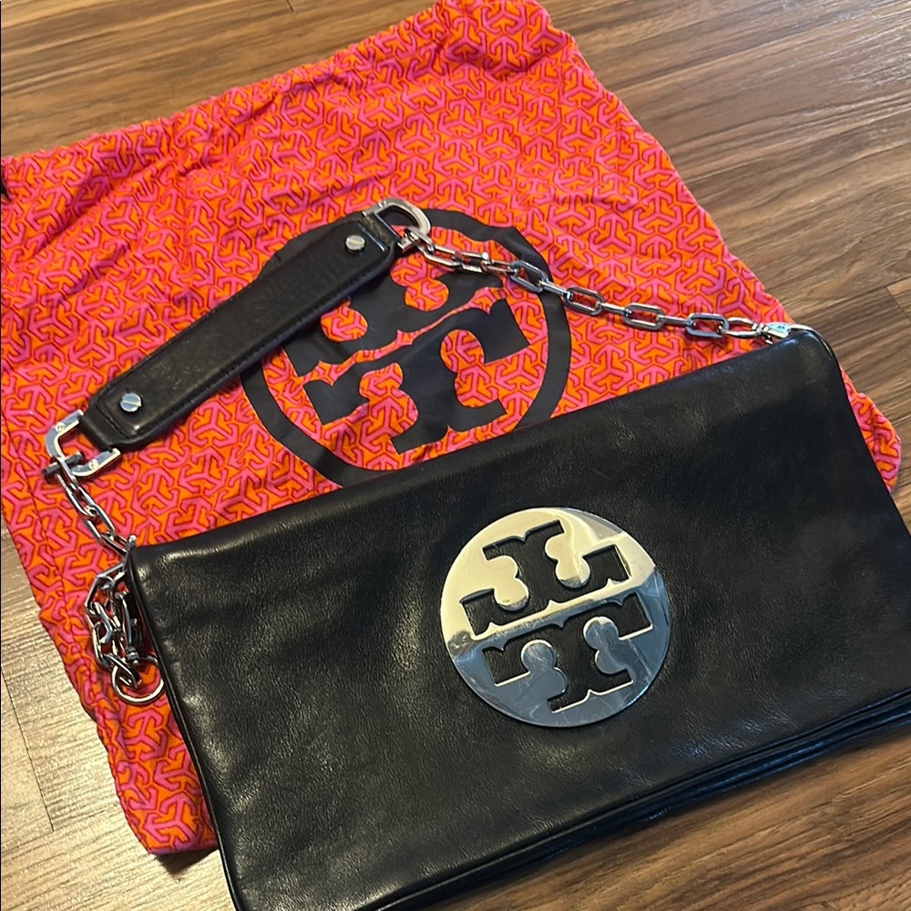 Tory Burch Black Leather Clutch